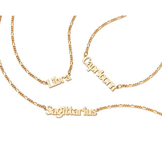 Daisy London Yellow Gold Plated Customisable Star Sign Necklace