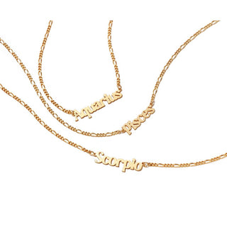 Daisy London Yellow Gold Plated Customisable Star Sign Necklace