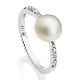 Jersey Pearl Silver Amberley Ring - Size L