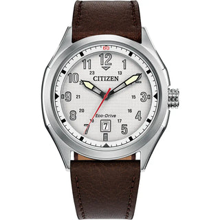 Citizen Watches Citizen Terra Force 41mm Eco-Drive Watch with a Brown Leather Strap 4114044
