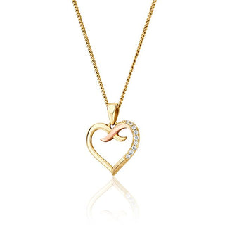 Clogau 9ct Gold Diamond Kiss Heart Necklace