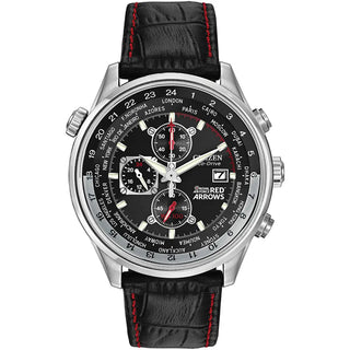 Citizen Watches Citizen 43mm Red Arrows Chronograph Eco-Drive Watch with a Black Leather Strap 4115022