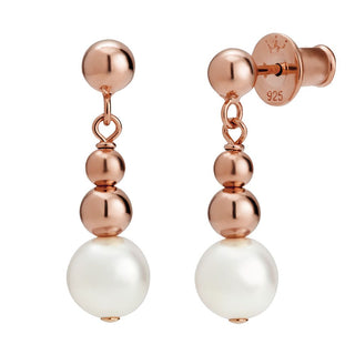 Jersey Pearl Rose Gold Plated Coast Drop Earrings