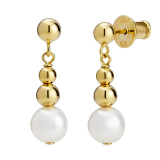 Jersey Pearl Yellow Gold Plated Coast Drop Earrings