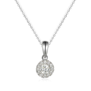 A&S Birthstone Collection 9ct White Gold Diamond April Birthstone Necklace