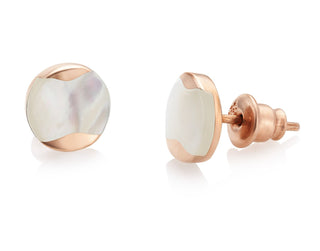 Jersey Pearl Rose Gold Plated South Sea Mother-of-pearl Stud Earrings