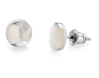 Jersey Pearl Silver South Sea Mother-of-pearl Stud Earrings