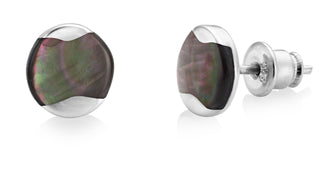 Jersey Pearl Silver Tahitian Mother-of-Pearl Dune Stud Earrings