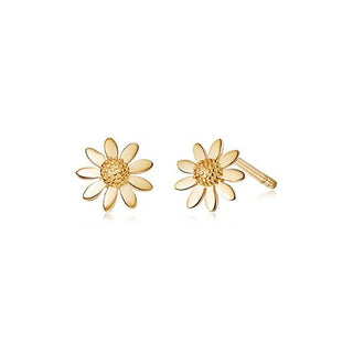 Daisy London Yellow Gold Plated 7mm Marguerite Daisy Stud Earrings