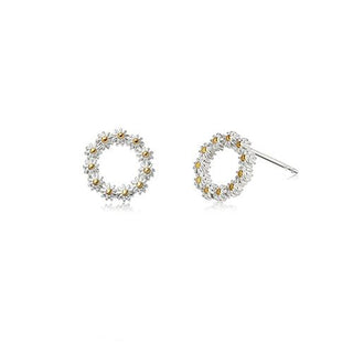 Daisy London Silver Vintage Daisy 10mm Iota Circle Stud Earrings