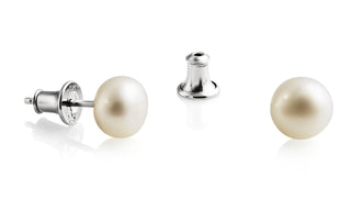 Jersey Pearl 8mm Simple Pearl Stud Earrings