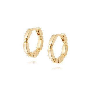 Daisy London Yellow Gold Plated Stacked Huggie Hoop Earrings