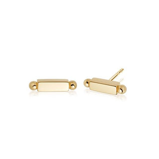 Daisy London Yellow Gold Plated Stacked Bar Stud Earrings