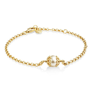 Jersey Pearl Yellow Gold Plated Single Pearl Bracelet