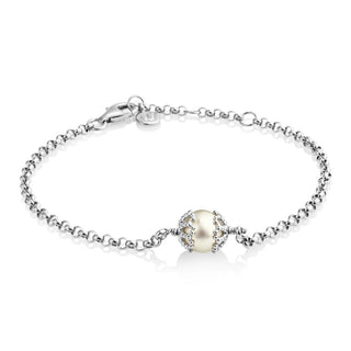 Jersey Pearl Silver Single Pearl Bracelet