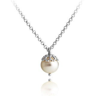 Jersey Pearl Silver Fancy Pearl Necklace