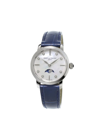 Frederique Constant Slimline Moonphase Watch With A Blue Strap
