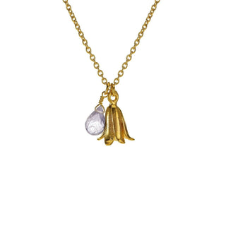 Alex Monroe Yellow Gold Plated Bluebell And Iolite Necklace