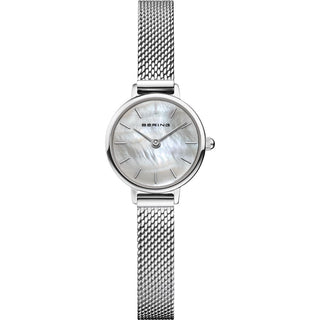 Bering Ladies Mother-of-pearl Quartz Watch With A Mesh Bracelet