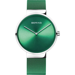 Bering Ladies Stainless Steel Green Mesh Quartz Watch