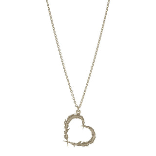 Alex Monroe Silver Feather Heart Necklace