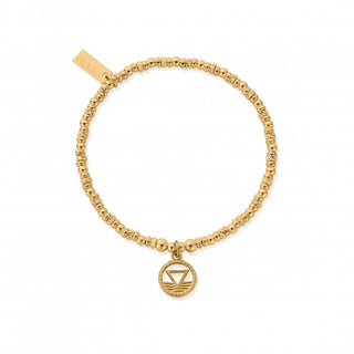 Chlobo Yellow Gold Plated Sparkle Disc Water Bracelet