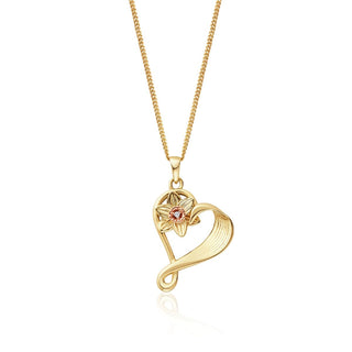 Clogau 9ct Yellow Gold St Davids Daffodil Diamond Heart Necklace