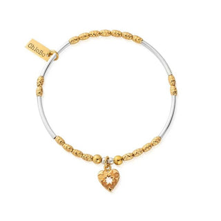 Chlobo Two-Tone Decorated Star Heart Bracelet