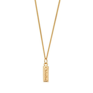 Chlobo Mens Yellow Gold Plated Ingot Necklace