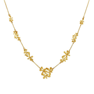 Alex Monroe Yellow Gold Plated In-Line Rosette Cluster Necklace