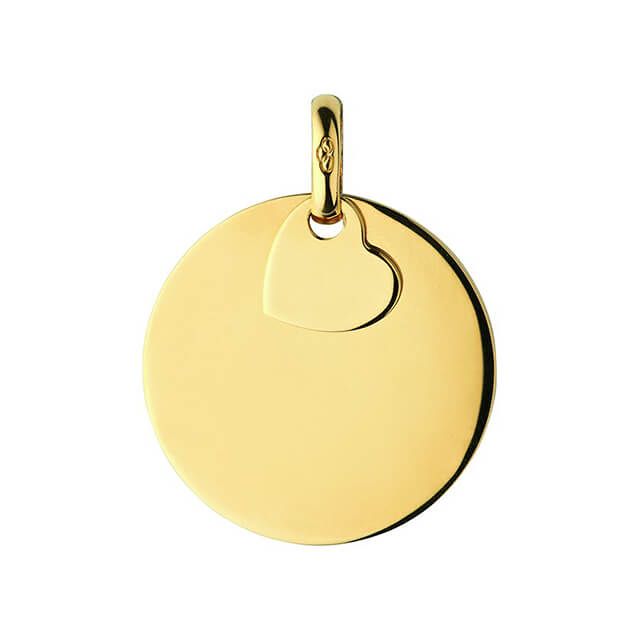 Links Of London Yellow Gold Vermeil Large Disc Heart Pendant