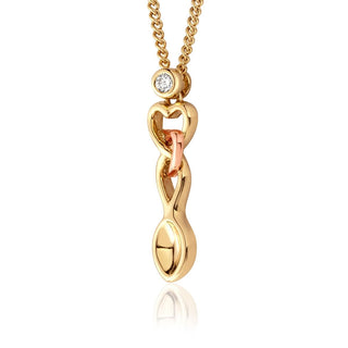 Clogau 9ct Yellow Gold Lovespoons Diamond Necklace