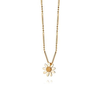 Daisy London Yellow Gold Plated 12mm Marguerite Daisy Necklace