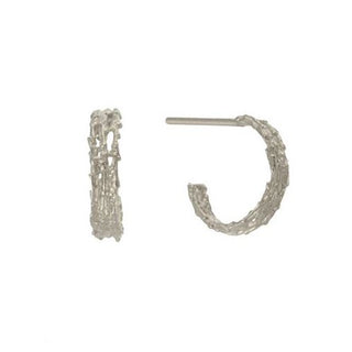 Alex Monroe Silver Nest Structure Mini Hoop Earrings