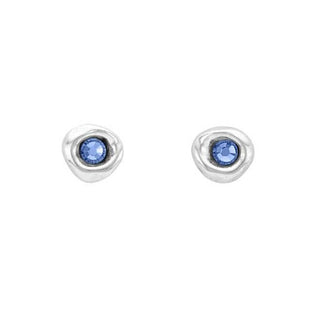 Uno de 50 'Ciambella Blu' Stud Earrings with blue Swarovski Elements Crystals