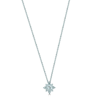 18ct White Gold Diamond Star Cluster Necklace
