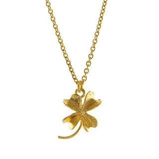 Alex Monroe 22ct Yellow Gold Plate Baby Lucky Clover Necklace