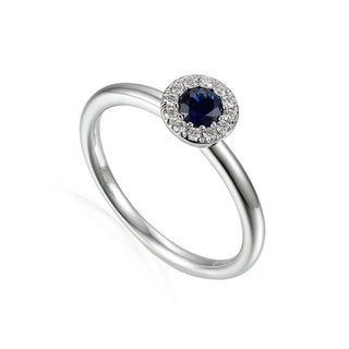A&S Birthstone Collection 9ct White Gold Sapphire And Diamond September Birthstone Ring