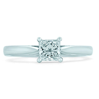 Platinum Princess Cut 0.50ct Diamond Solitaire Ring