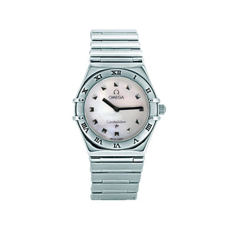 Pre-owned Omega Constellation With A Mother Of Pearl Face And Stainless-steel Bracelet