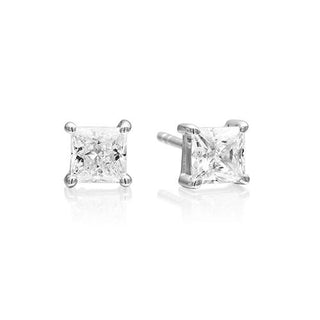 Sif Jakobs Silver Princess Square 5mm Solitaire Stud Earrings