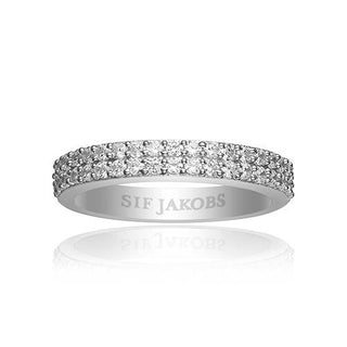Sif Jakobs Silver Corte Due Ring - Size 54