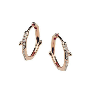 Shaun Leane Rose Gold Vermeil Cherry Branch Diamond Hoop Earrings