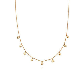 Daisy London Yellow Gold Plated Isla Fossil Charm Necklace
