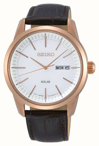 Seiko Gents Rose Gold Plated Solar Dress Watch
