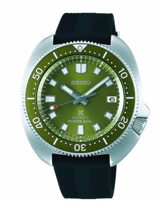 Seiko Prospex Automatic Green Divers Watch With A Rubber Strap