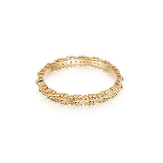 Daisy London Yellow Gold Plated Iota Daisy Band Ring - Medium