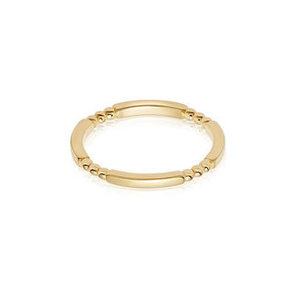 Daisy London Yellow Gold Plated Thin Stacked Essential Ring - Medium