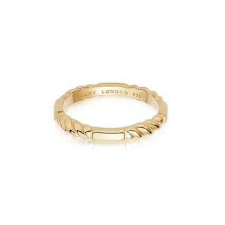 Daisy London Yellow Gold Plated Stacked Rope Ring - Medium