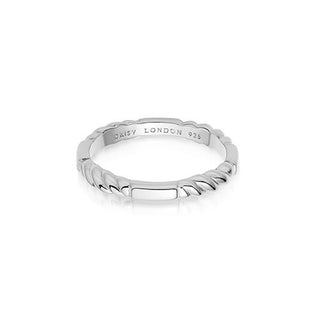 Daisy London Silver Stacked Rope Ring - Large